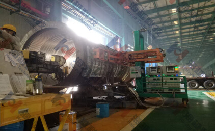 中頻電磁感應加熱設備應用-穩壓器筒體內壁堆焊過程預熱