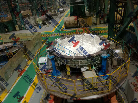 【高頻感應加熱設備應用】核電裝備-華龍一號水室封頭的內壁堆焊加熱