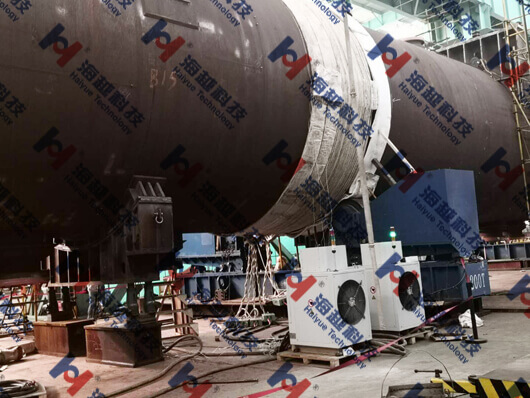 【電磁感應加熱應用】反應釜筒體合攏縫焊后局部熱處理