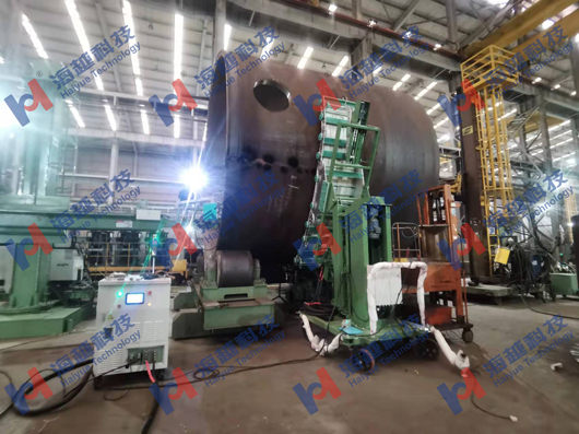 【中頻感應加熱器應用】化工裝備筒體環縫預熱